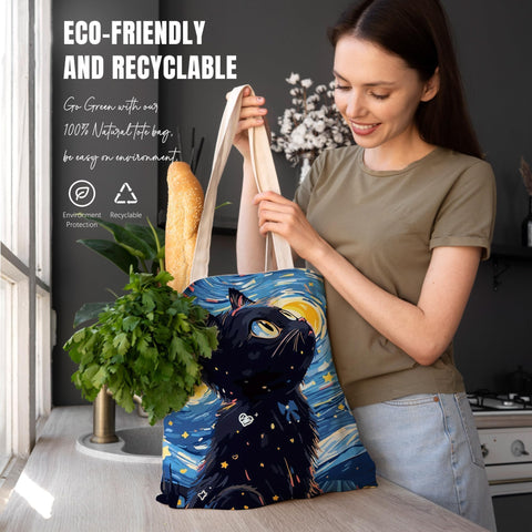 ATHAND Starry Night: tote de lona natural, opción sostenible