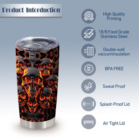 ATHAND tumbler cráneo derretido, detalle de tapa deslizante para evitar derrames