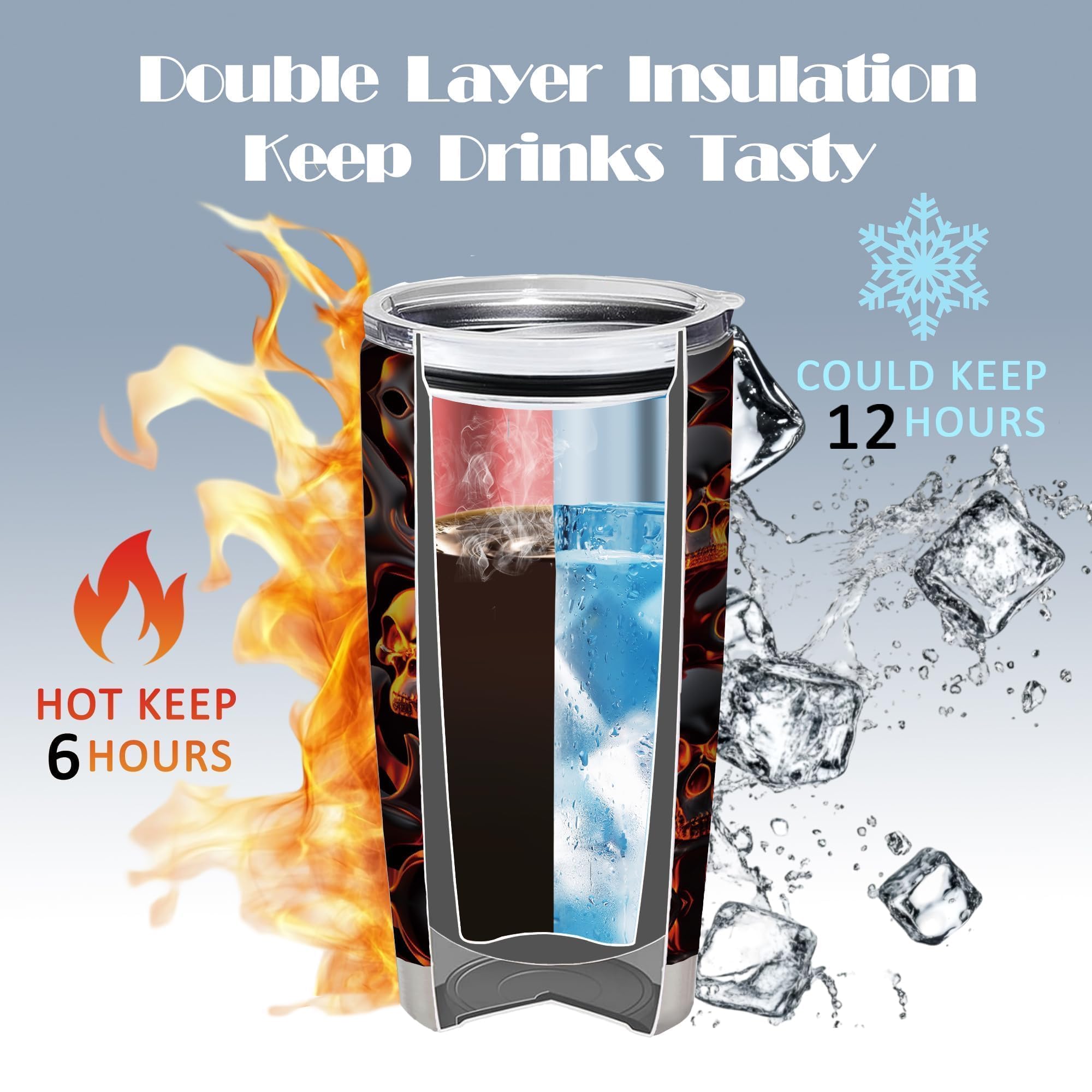 ATHAND tumbler doble pared, aislamiento que mantiene bebidas a temperatura