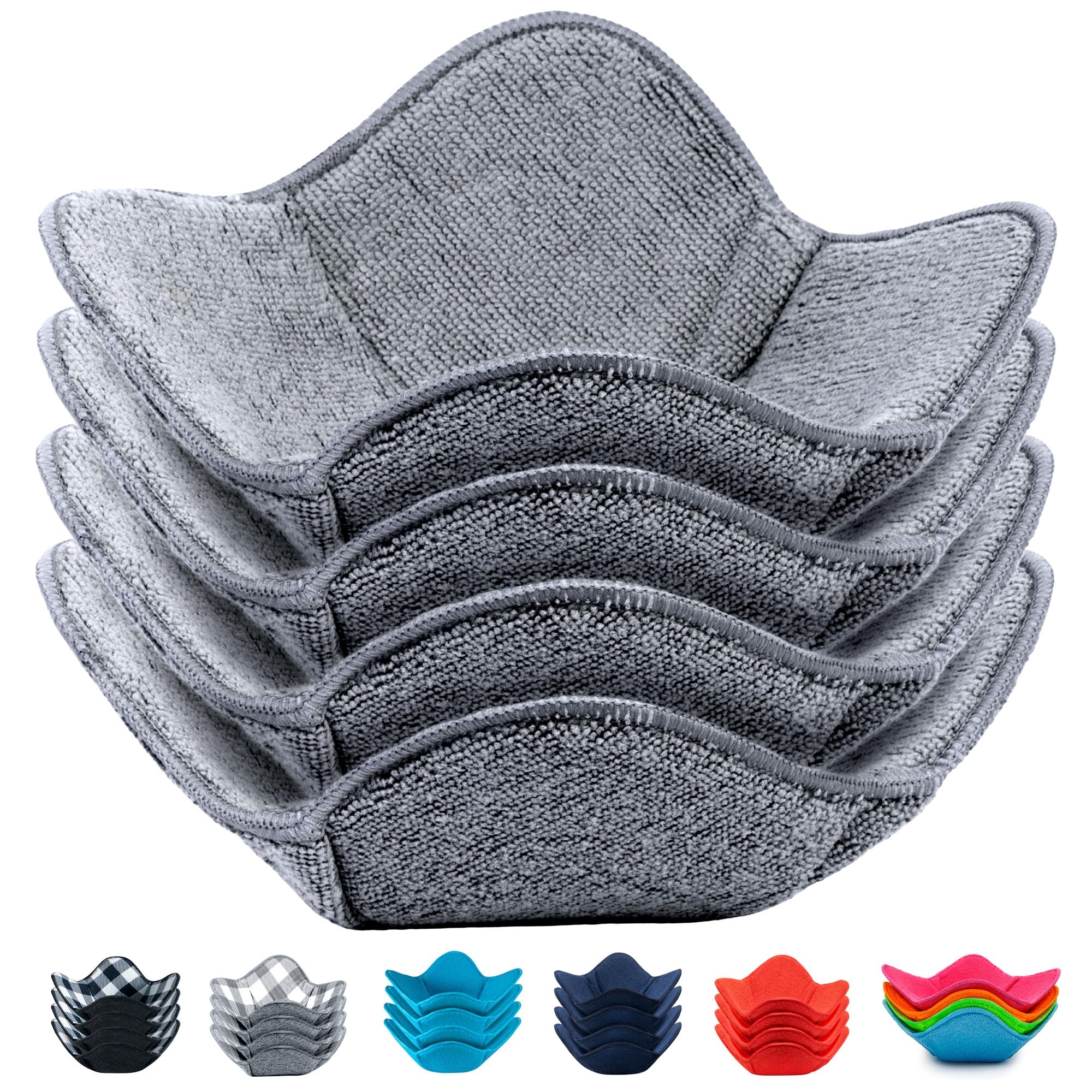 Aticca funda cuenco microondas set de 4 para evitar quemaduras al sacar del microondas.