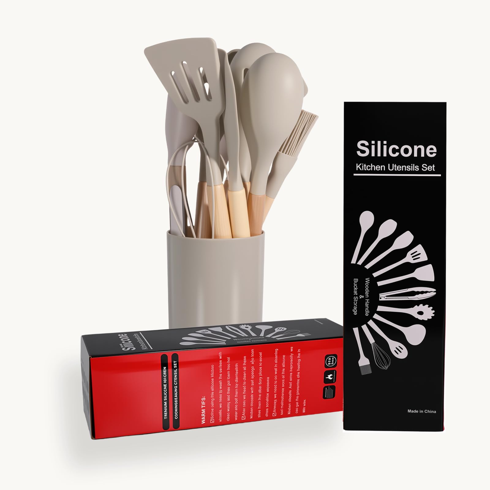 Mango de madera y silicona Atigmdc, diseño duradero para uso diario.