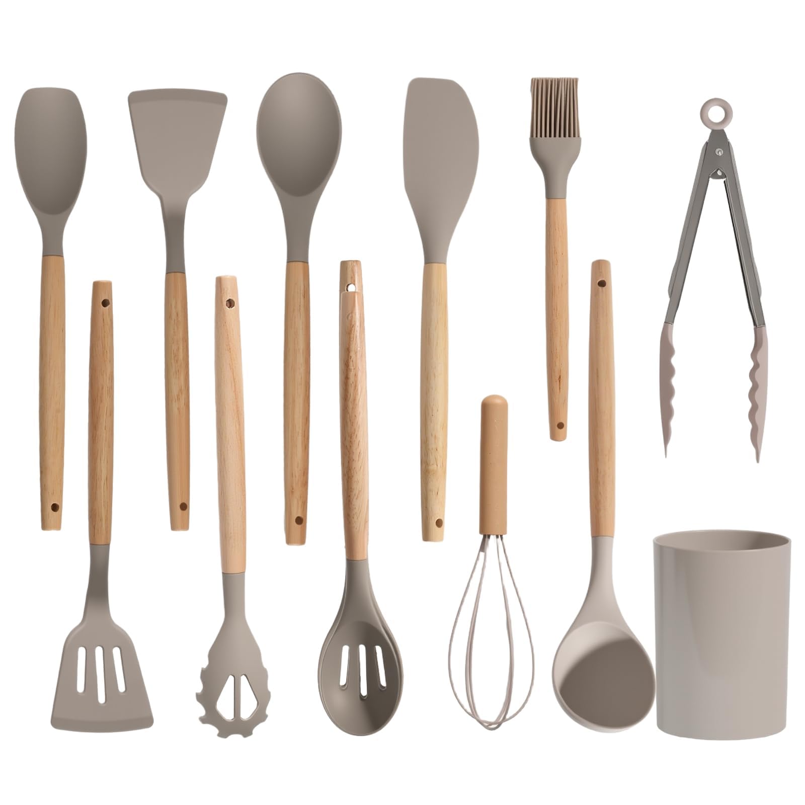 Conjunto Atigmdc de utensilios de silicona: vista general de 12 piezas para cocina sin rayones.