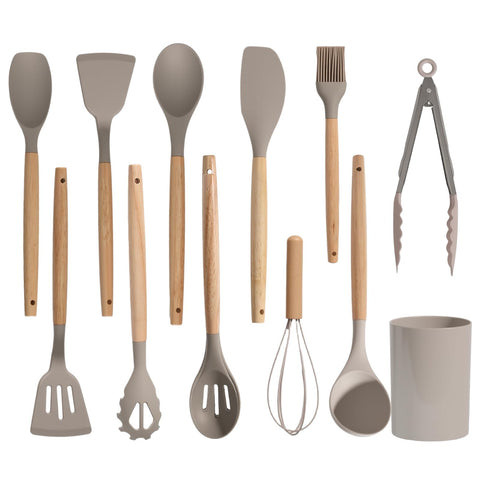 Conjunto Atigmdc de utensilios de silicona: vista general de 12 piezas para cocina sin rayones.