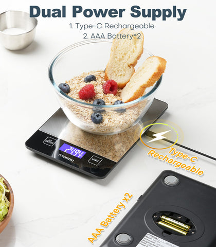 Atogou Food Scale base antideslizante mantiene la medición estable.