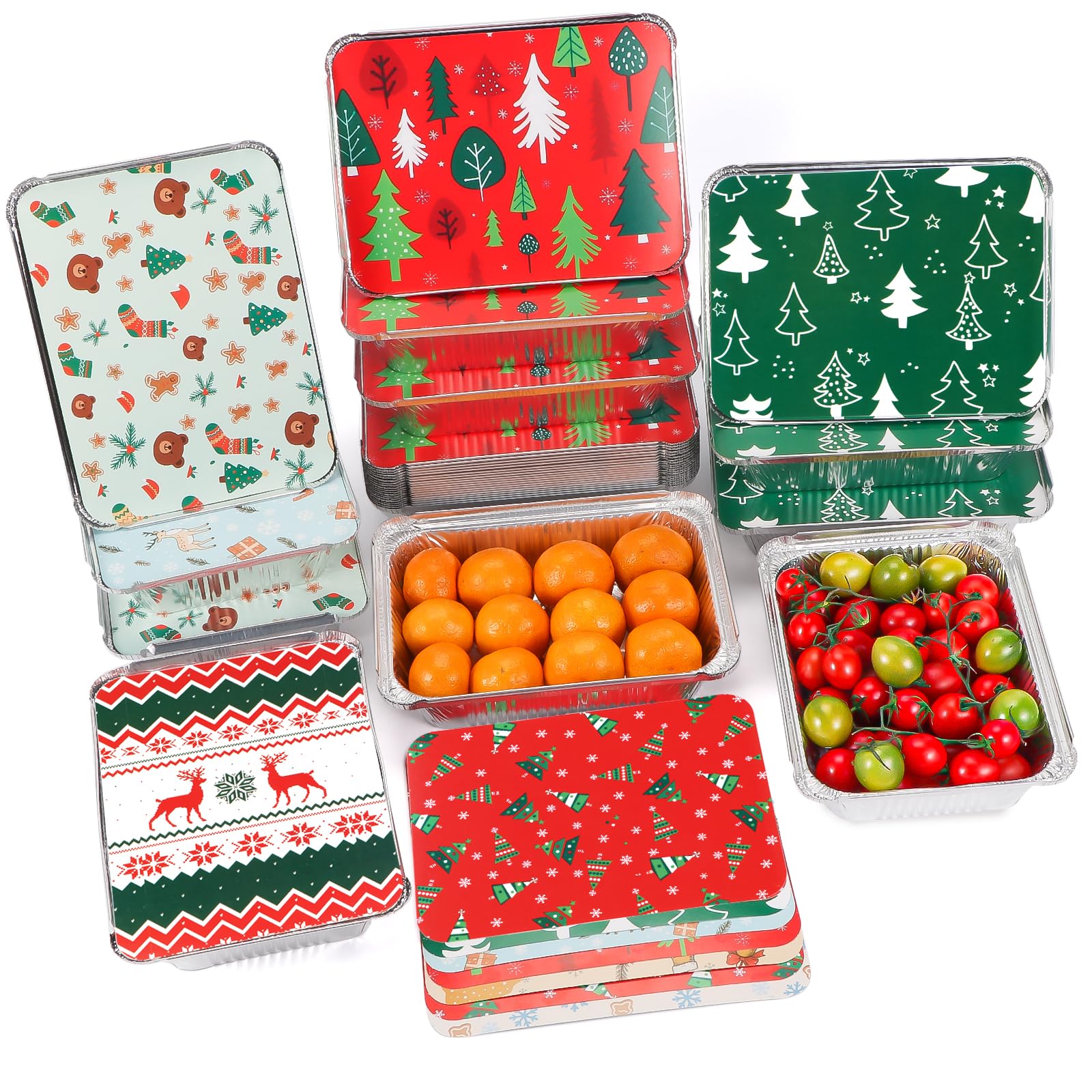Atonofun latas navidad con tapas y diseño de Santa, ideales para galletas.
