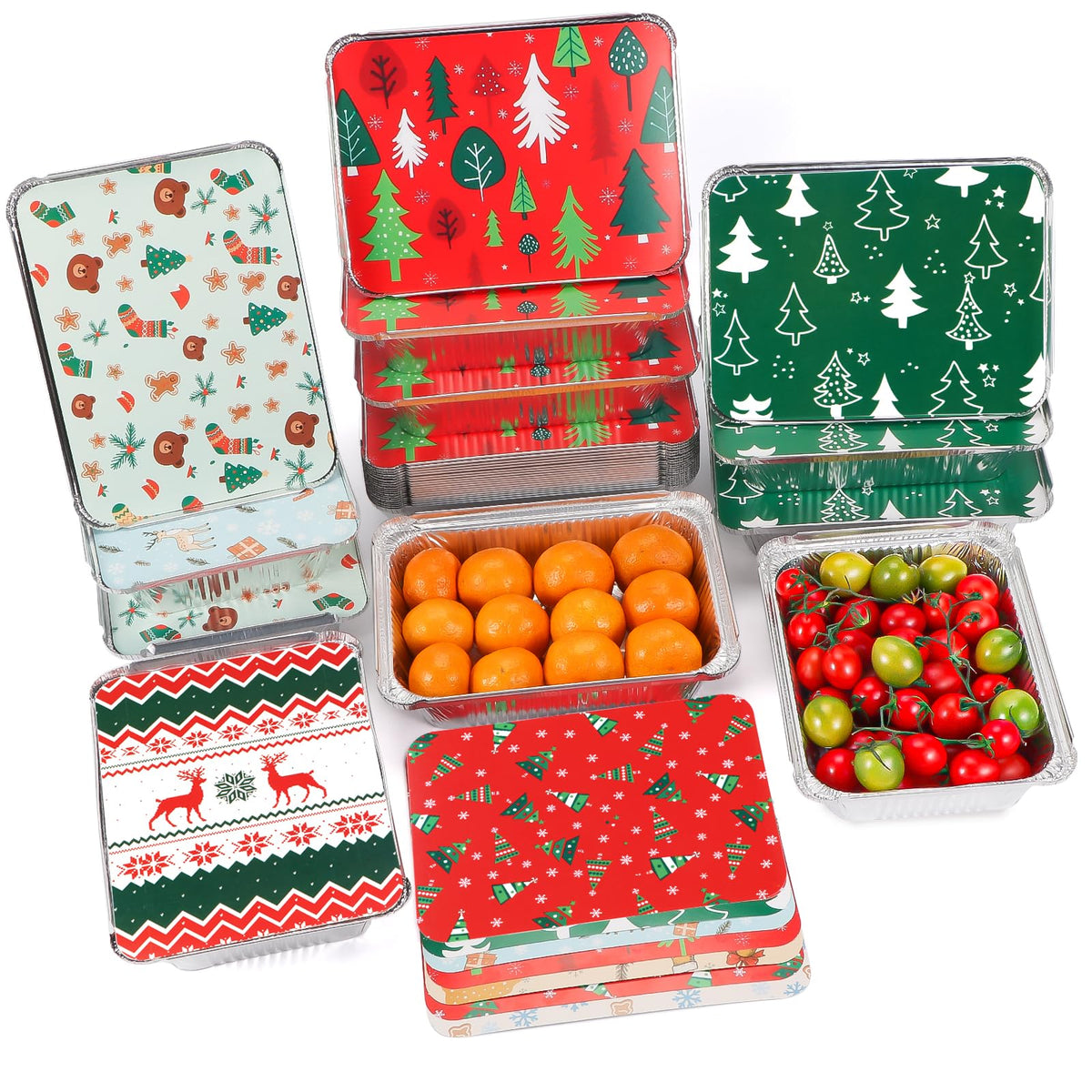 Atonofun latas navidad con tapas y diseño de Santa, ideales para galletas.