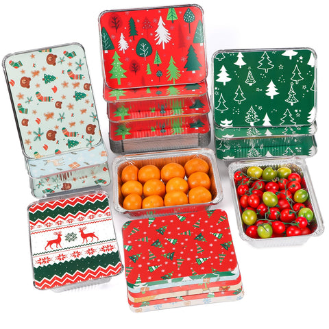 Atonofun latas navidad con tapas y diseño de Santa, ideales para galletas.