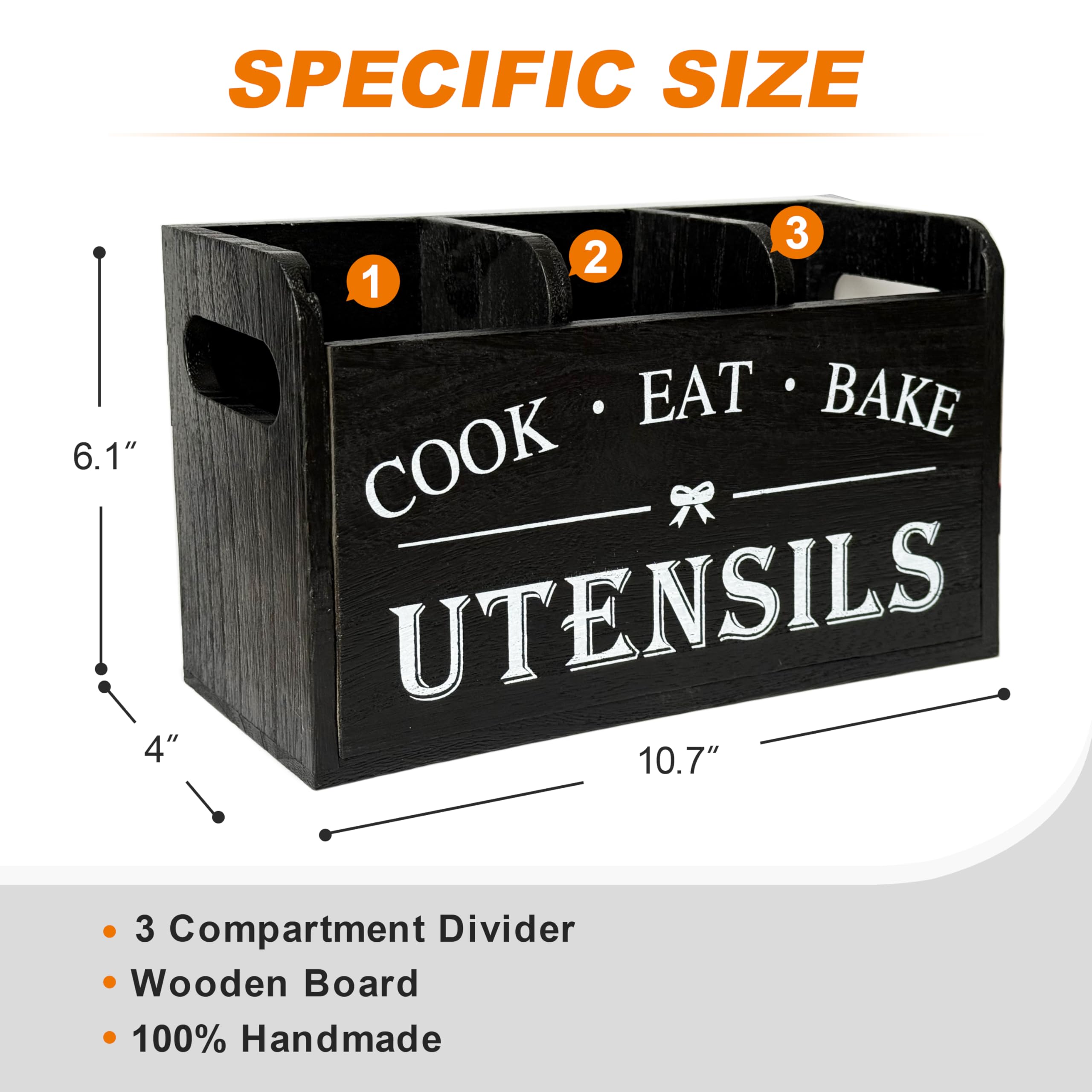 Atooge organizador-utensilios cocina madera diseno rustico, optimiza espacio.