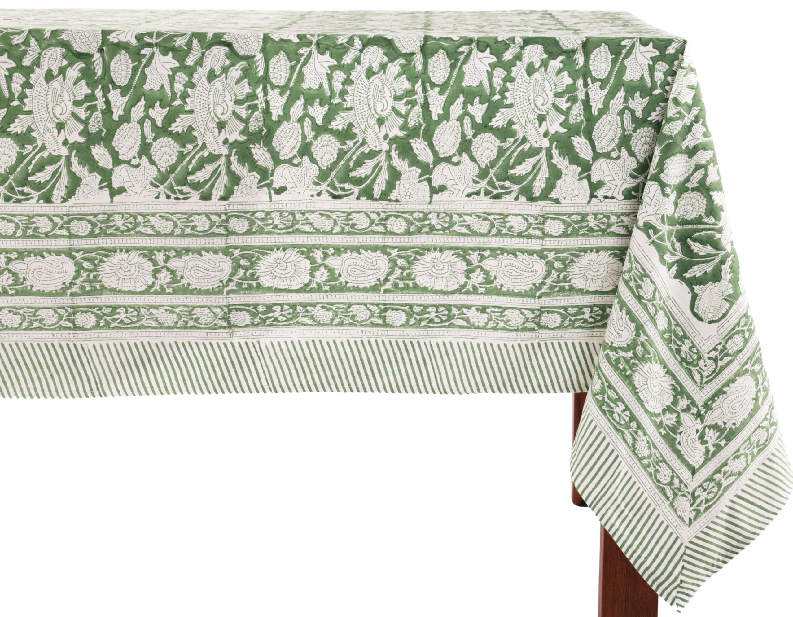 Mantel ATOSII Meraki verde rectangular, 60x90 pulgadas, ideal para comidas elegantes