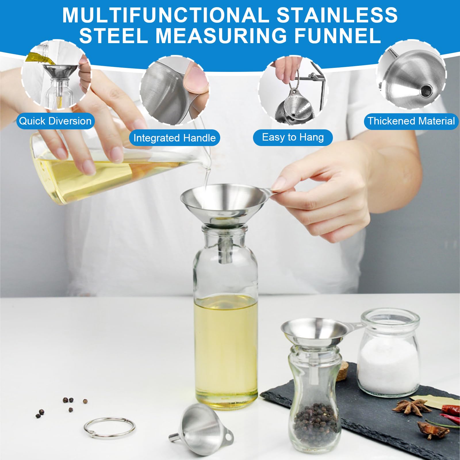 ATPWONZ regla de medición en acero para exactitud en recetas.