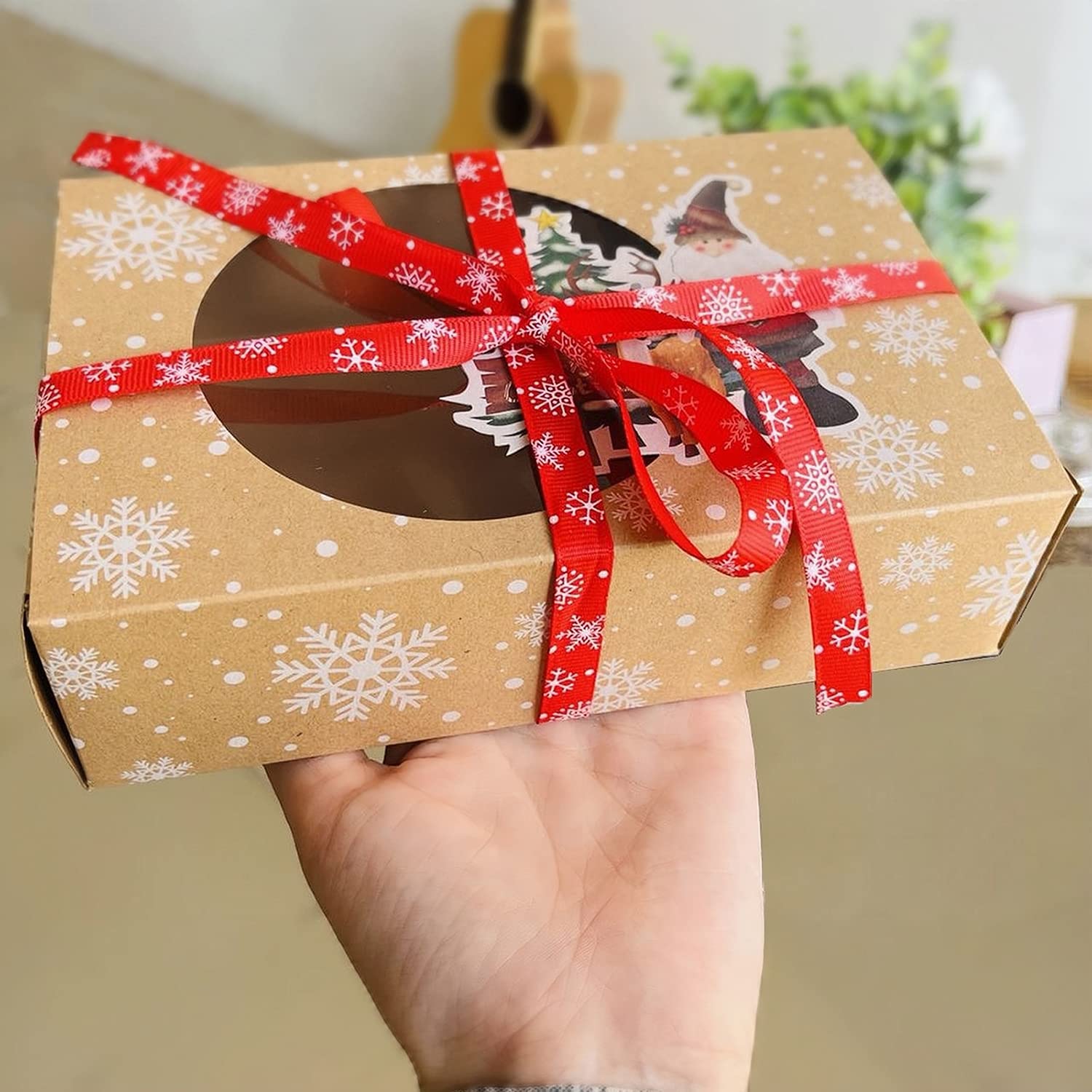 Caja Atpxdk galletas kraft con ventana y diseño doble para presentaciones