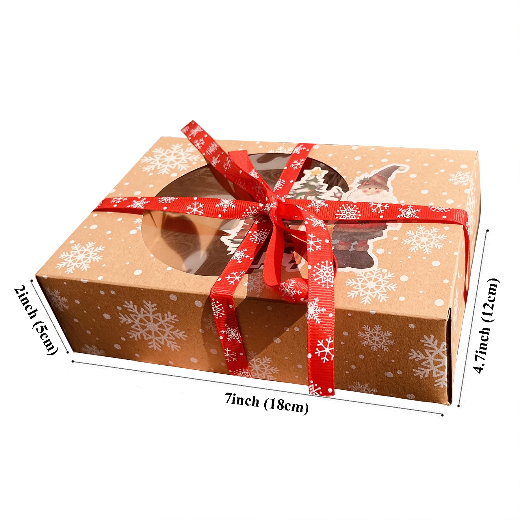 Caja kraft Atpxdk con papel oleado y listones para regalos