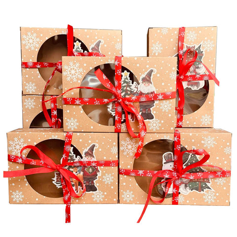 Caja Atpxdk galletas navideñas con ventana para exhibir dulces festivos
