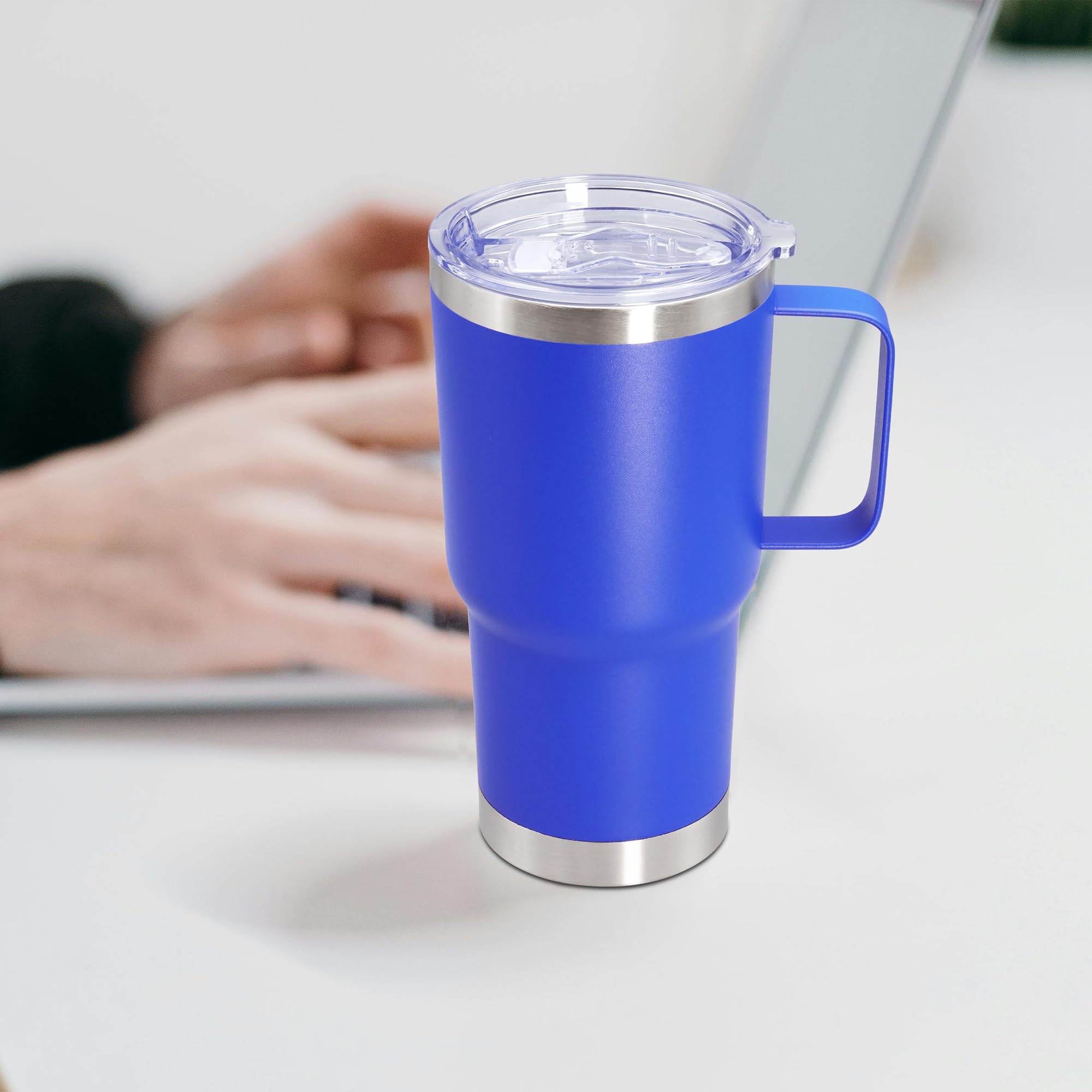 ATQTQ vaso térmico color azul oscuro para bebidas en cualquier momento.