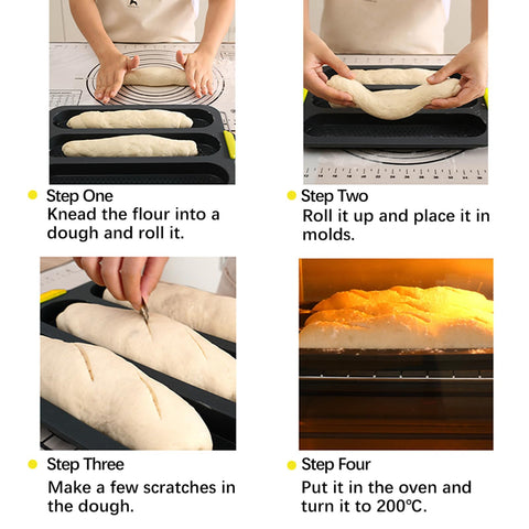 Atrccs pan silicona ideal para baguettes pan casero