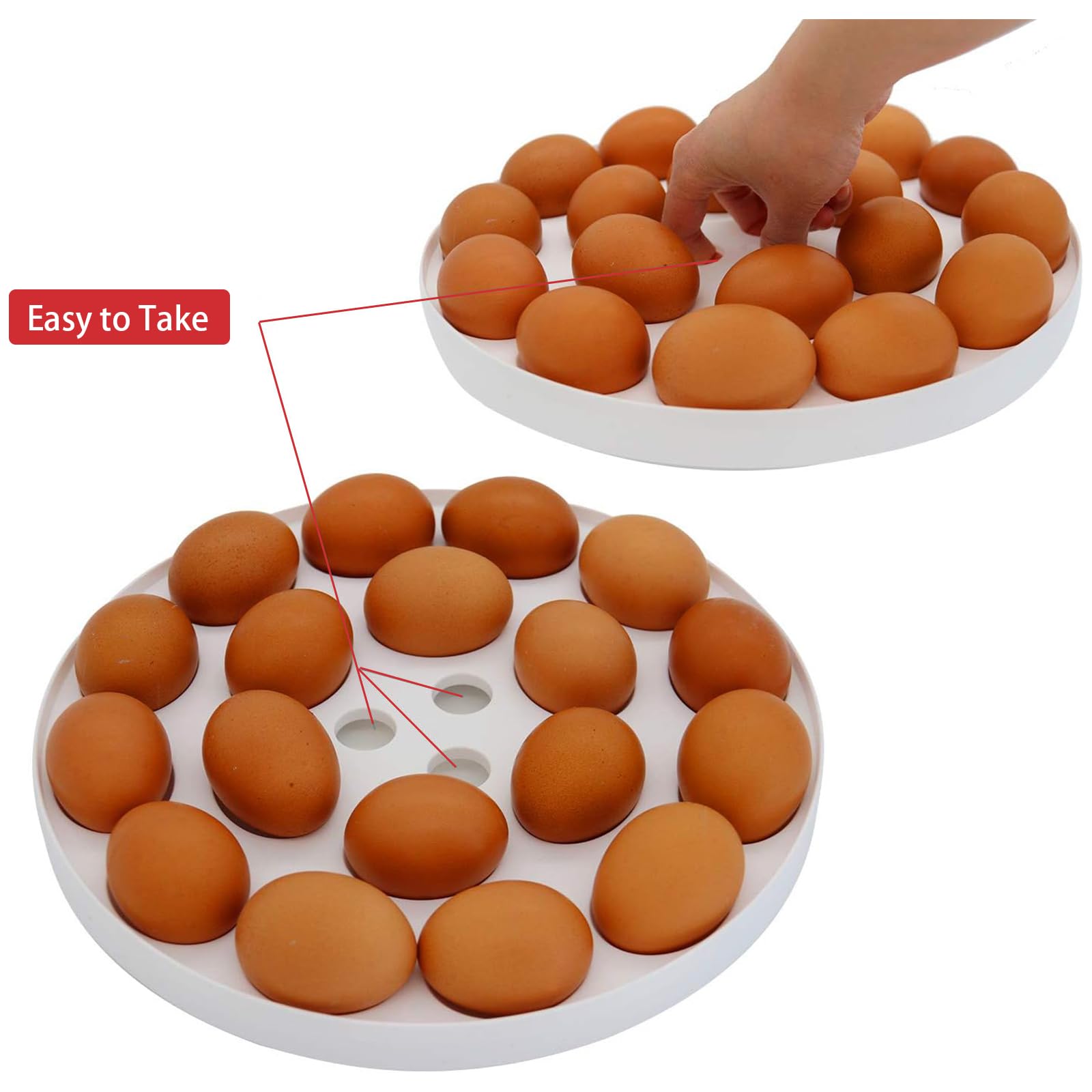 ATRDTO bandeja para huevos removible para almacenamiento versátil