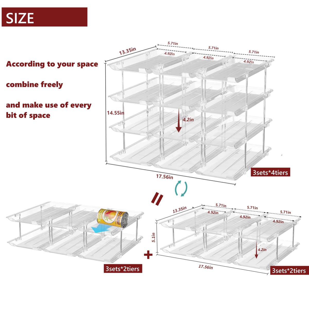 Organizador Attelite latas despensa apilable para aprovechar espacio.