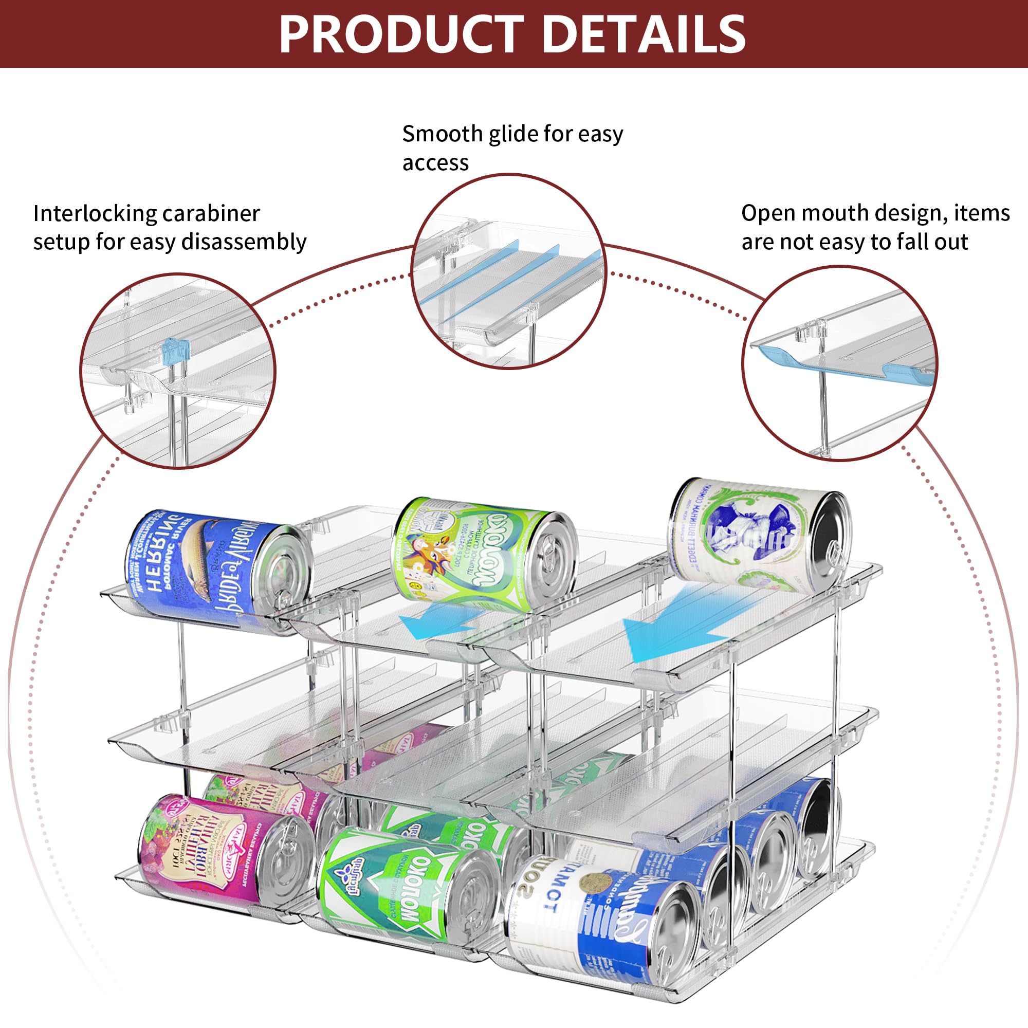 Organizador Attelite con cuatro niveles para mayor capacidad de almacenamiento.