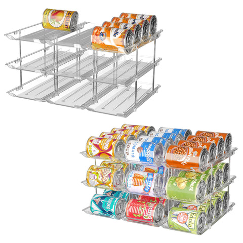 Organizador Attelite para despensa, vista general, mejora organización y acceso rápido a latas
