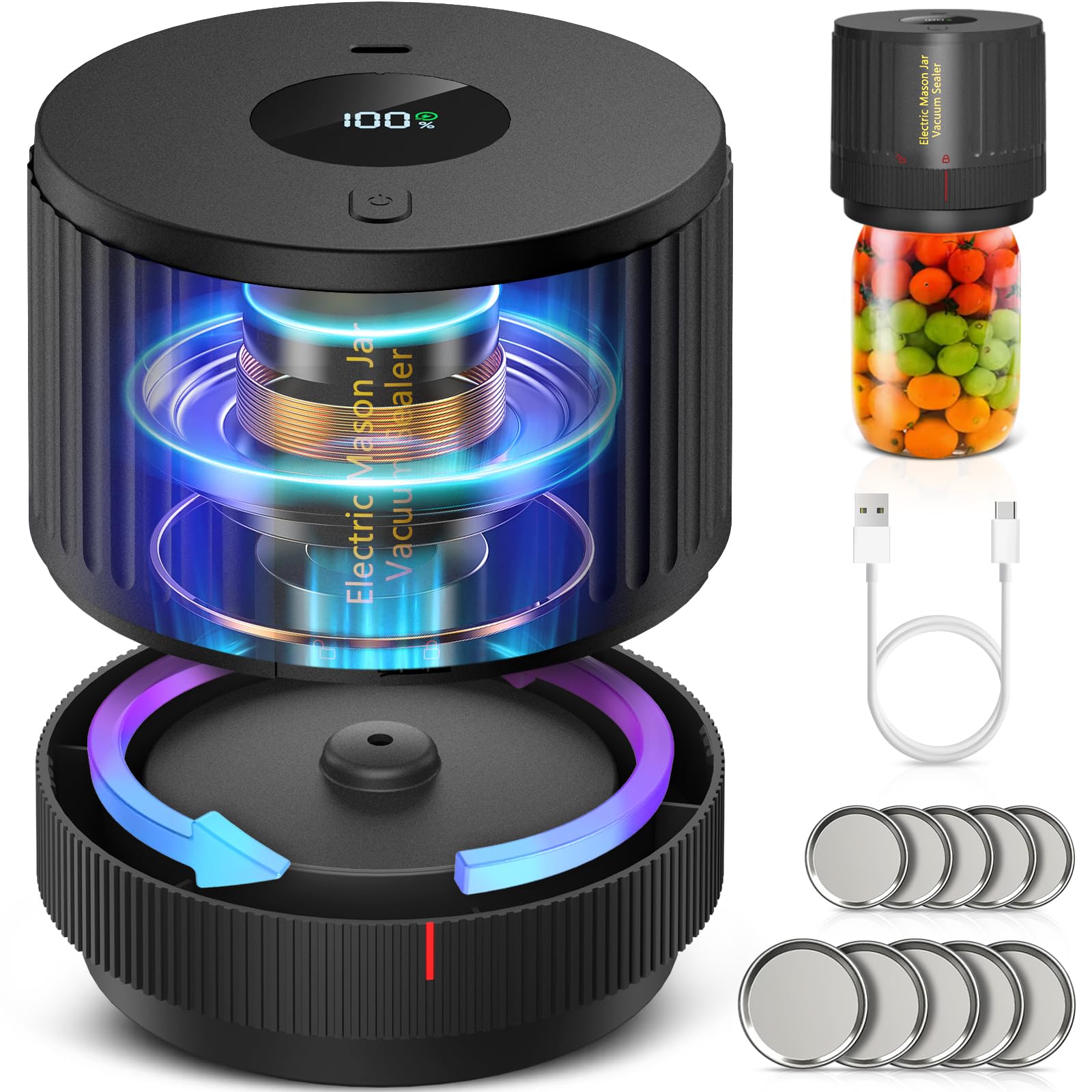 ATTIKBIZ sellado automático de tarro Mason para conservar alimentos
