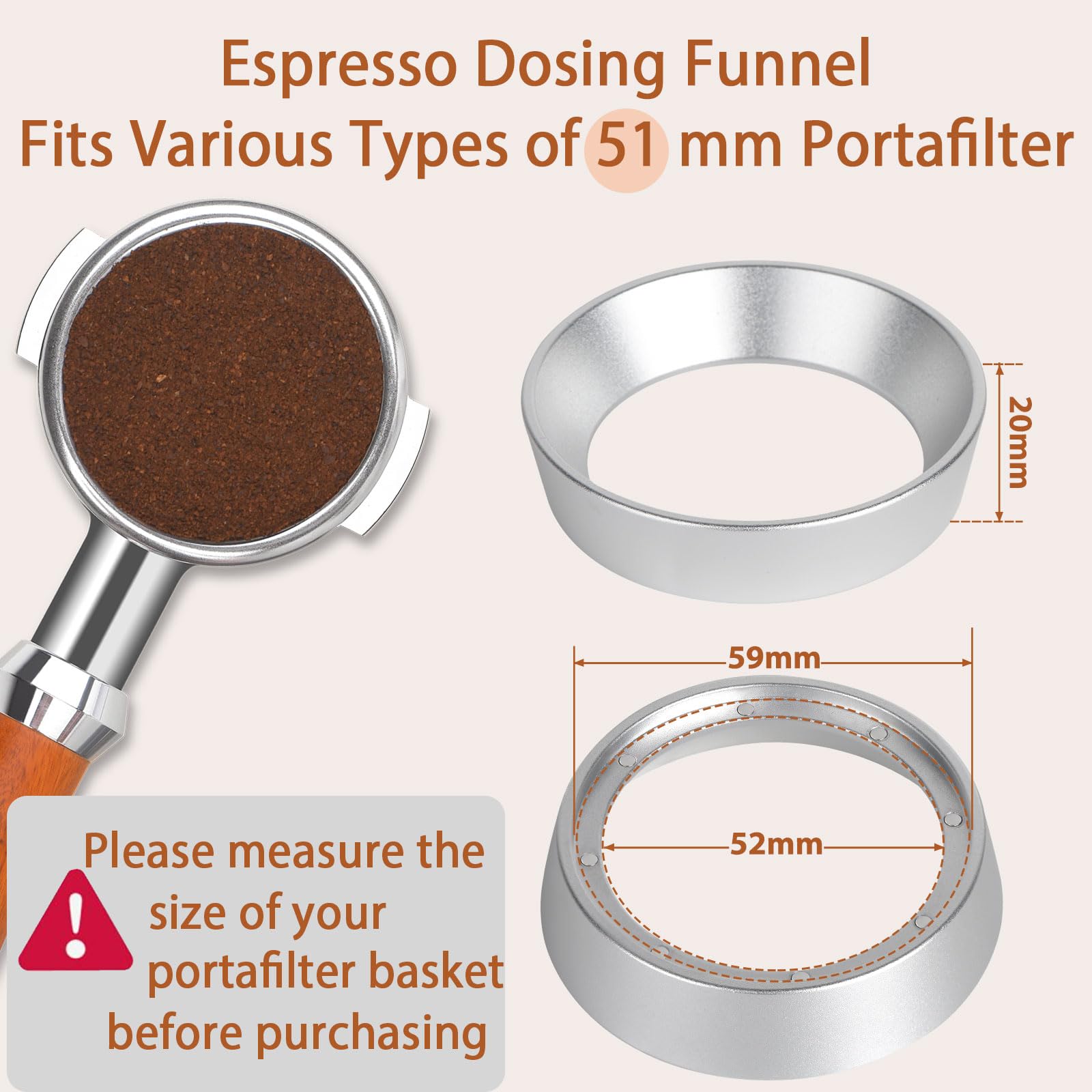 Attsky embudo con imanes de 8 piezas, sujeción estable al portafiltro.