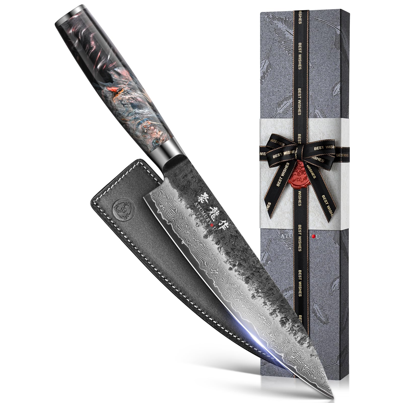 Atumuryou JPCK: cuchillo chef damascus 8 pulgadas para cocina profesional