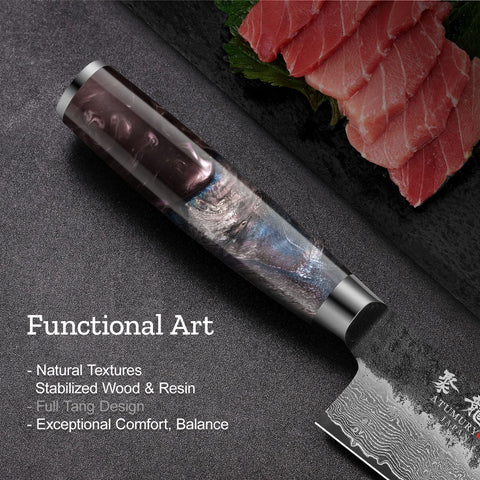Atumuryou JPCK mango ergonómico de madera estabilizada y resina