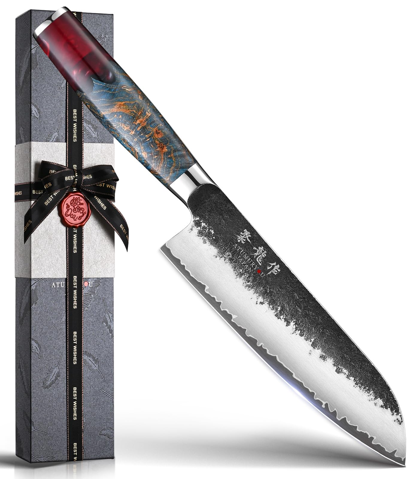 Atumuryou JPCK santoku forjado a mano de 7 pulgadas para cortes precisos en la cocina