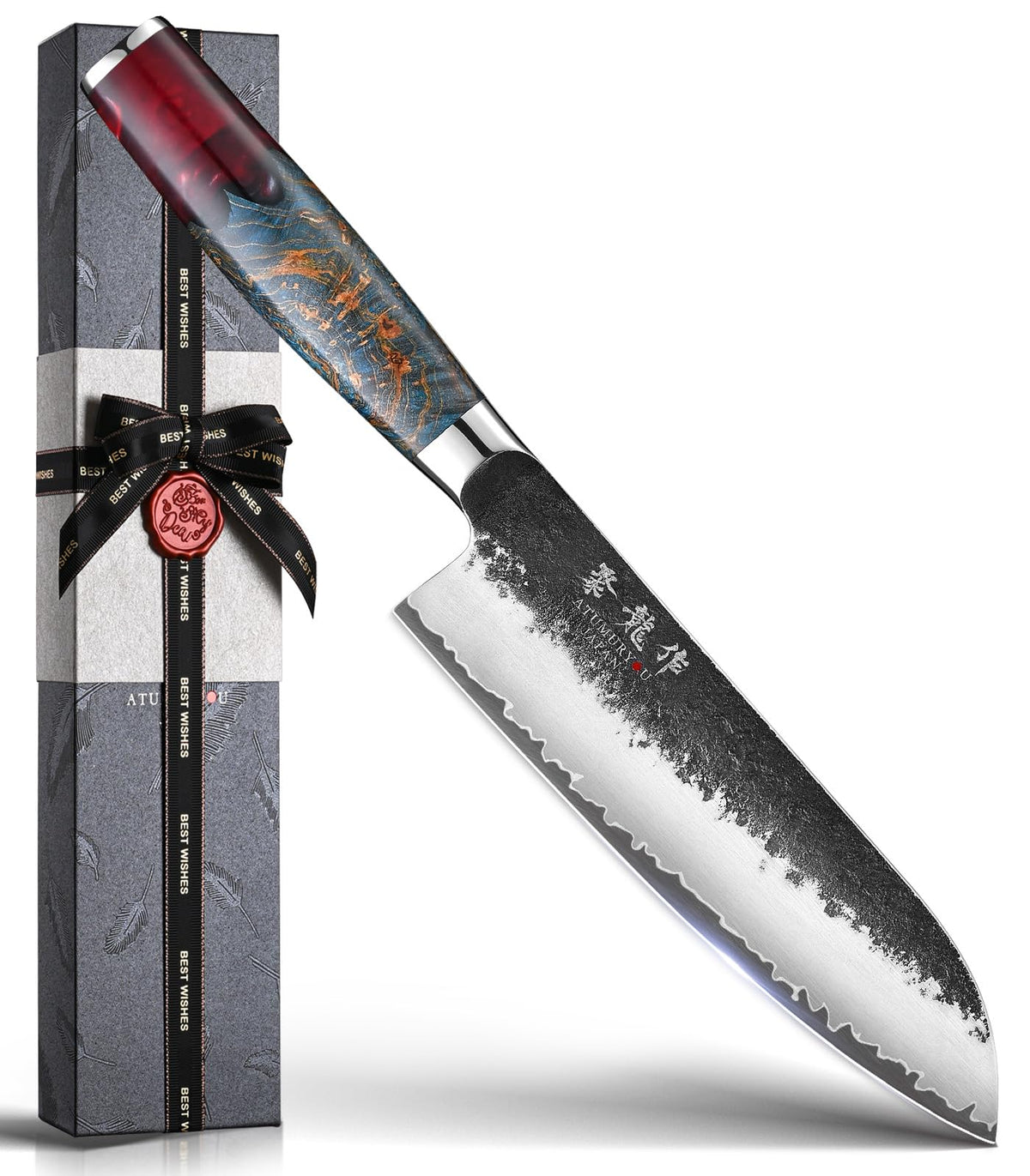 Atumuryou JPCK santoku forjado a mano de 7 pulgadas para cortes precisos en la cocina