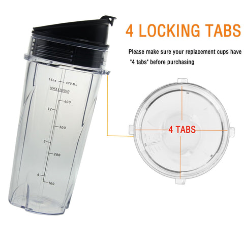 Atuwebo vaso 16oz con marcas de medición, útil para porciones precisas