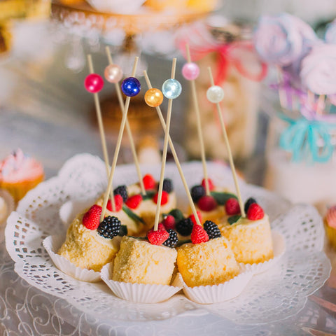 ATZNZIK palillos para fruta y kebabs, ideales para snacks en fiestas.