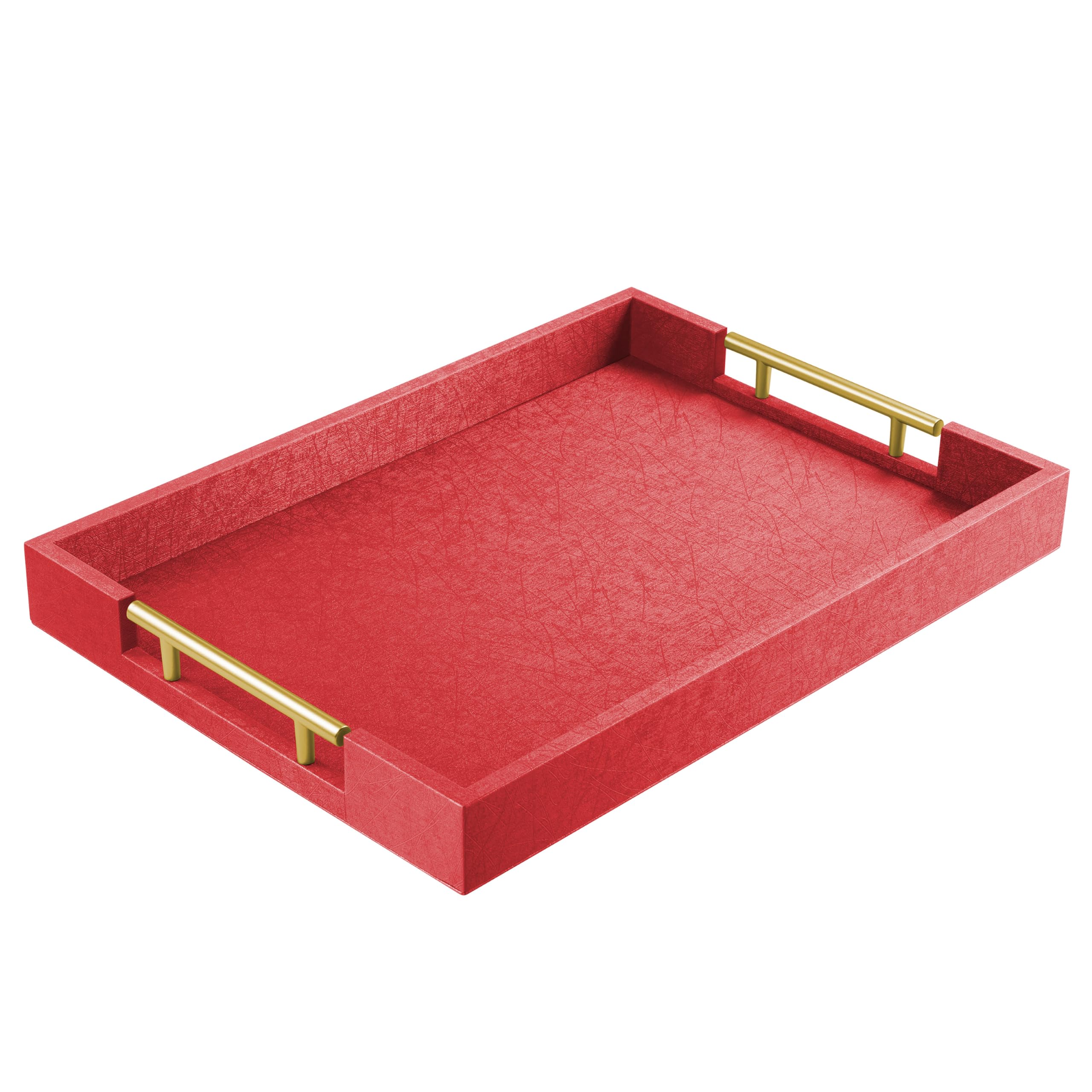 ATZYmolin bandeja de madera 17x12 con pomos dorados para servir