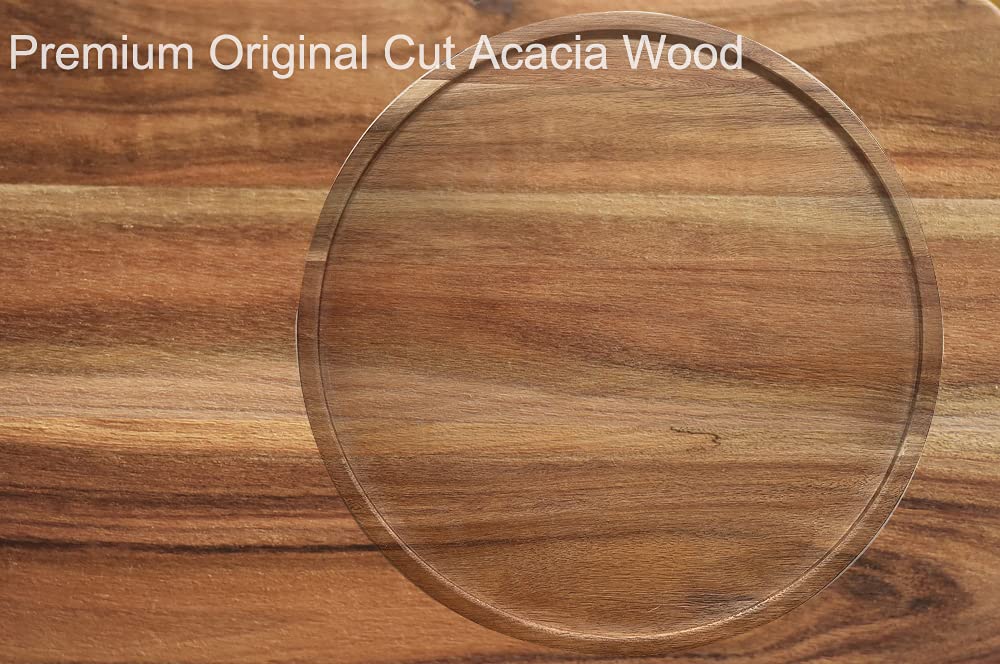 AUAM bandeja giratoria para gabinete en madera de acacia.