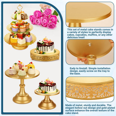 Audab torres de cupcakes de 3 niveles en acabado dorado