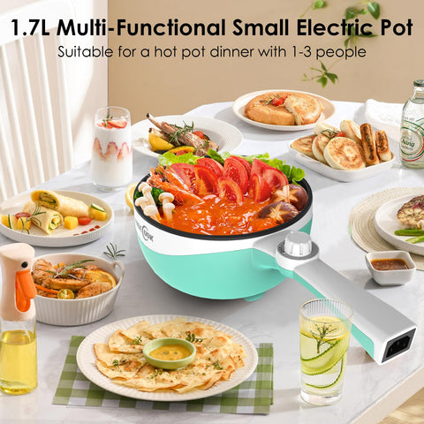 Audecook cocción multifuncional con control dual para fideos, huevos y sopas