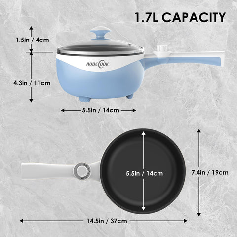 Audecook Hot Pot eléctrico, perfecta para ramén y sopas rápidas en cualquier ocasión.