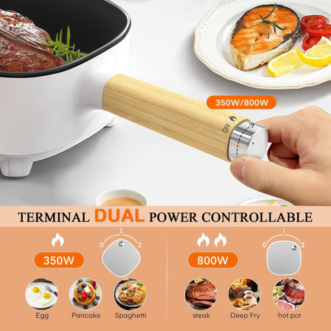 Audecook Olla eléctrica con controles dobles para ajustar temperatura