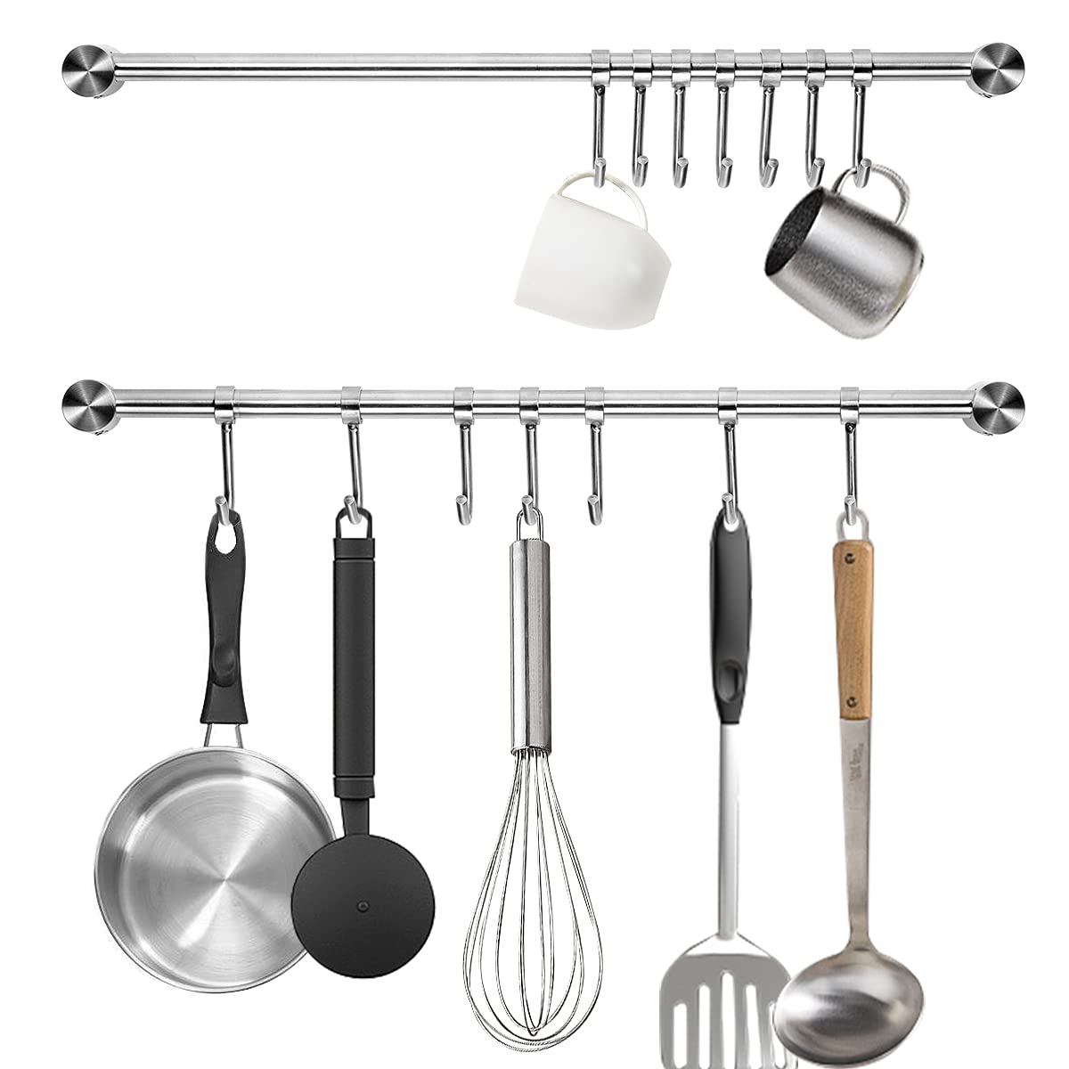 Audmore: dos barras para utensilios de cocina de 15,6 pulgadas, acceso rápido.