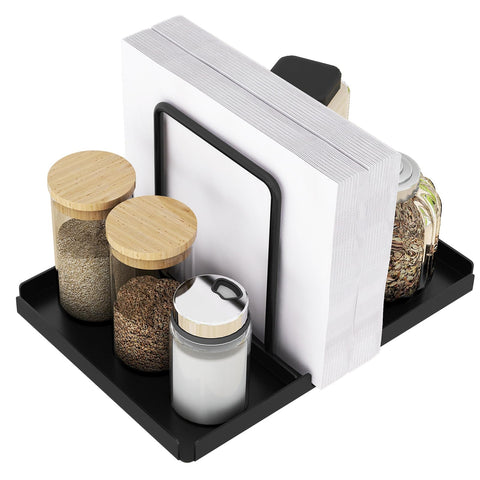 Audmore portanapkins de mesa en metal, diseño práctico y estable para la mesa.