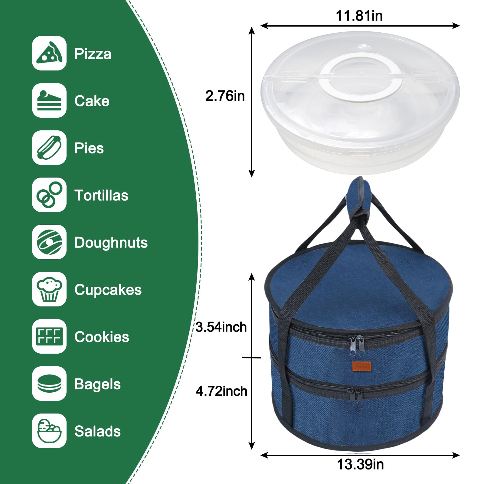 Aufind funda aislante Oxford 600d mantiene la comida caliente o fría.