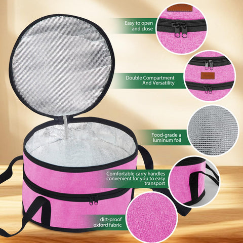 Aufind Portapie Rosa Rojo, ideal para llevar pasteles a reuniones
