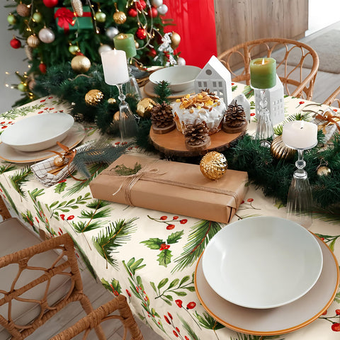 Mantel Augisteen de plástico resistente, impermeable y fácil de limpiar.