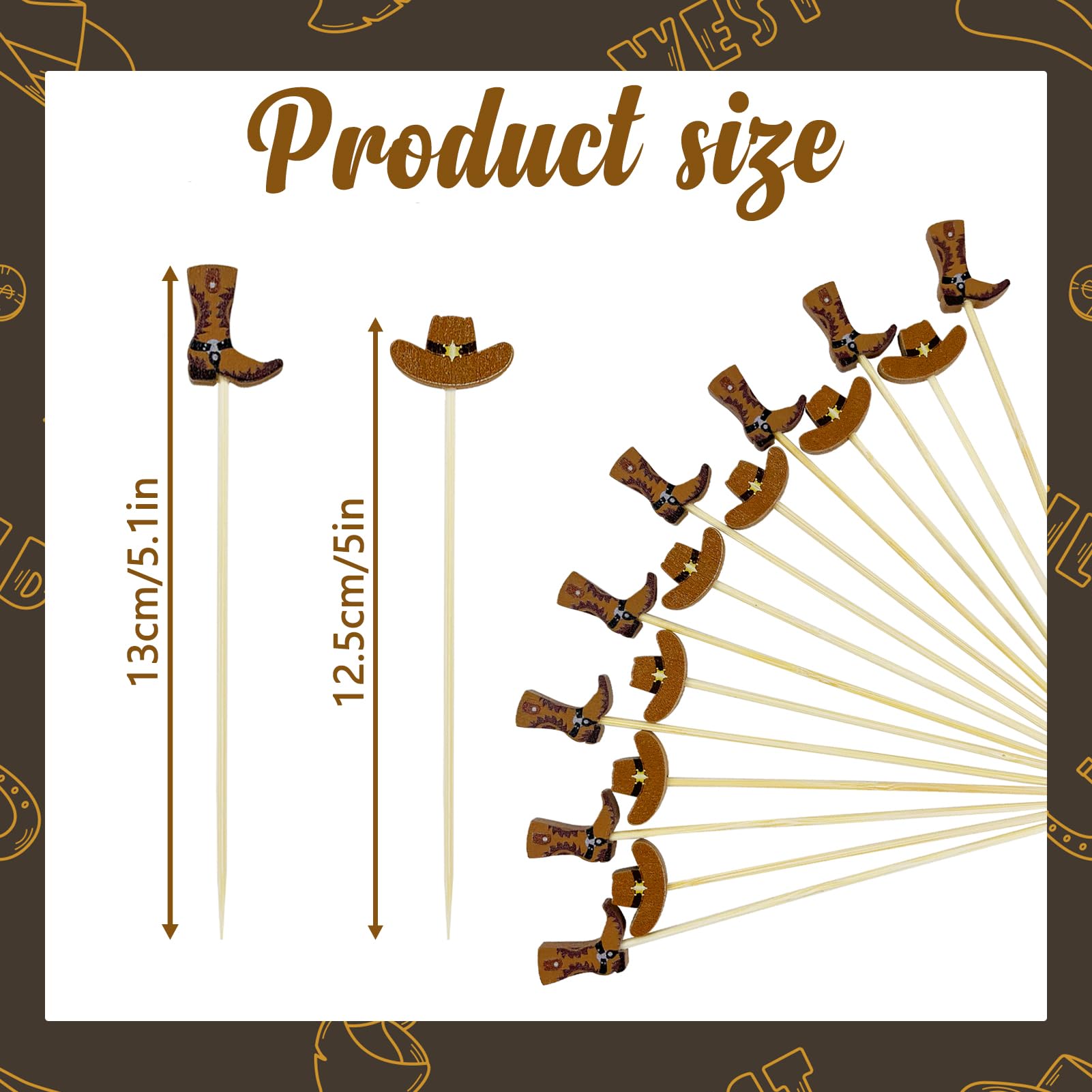 Augoog toppers para cupcakes vaqueros, añade encanto temático de Oeste
