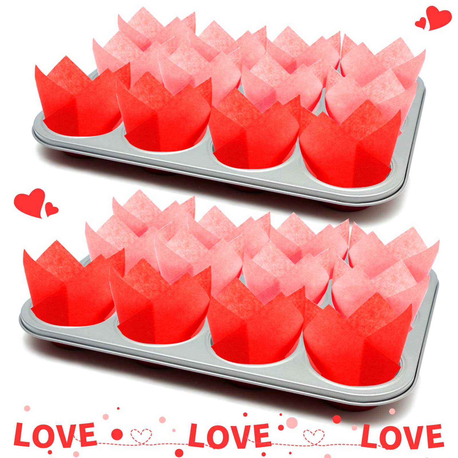 Augshy tulipán para cupcakes, detalle flor; añade elegancia a toda degustación
