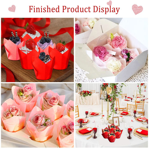 Augshy tulipán para cupcakes; compatibles con moldes estándar para muffins