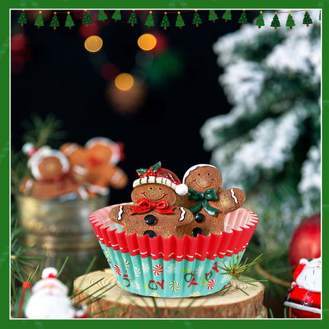 AUGSUN forros mini magdalenas con árbol navideño para decoración