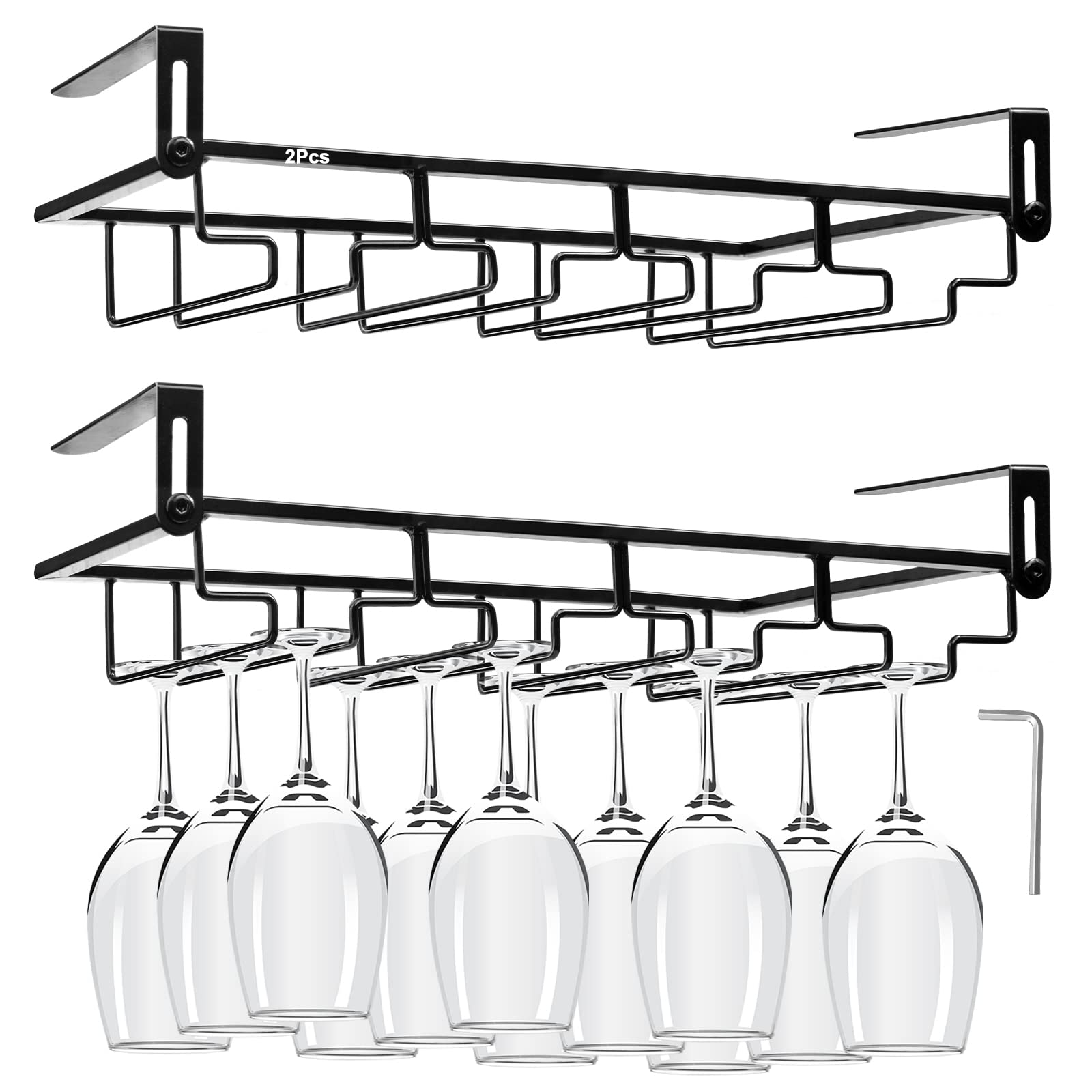 AUHOKY gancho bajo armario para copas, almacenamiento estable y elegante.