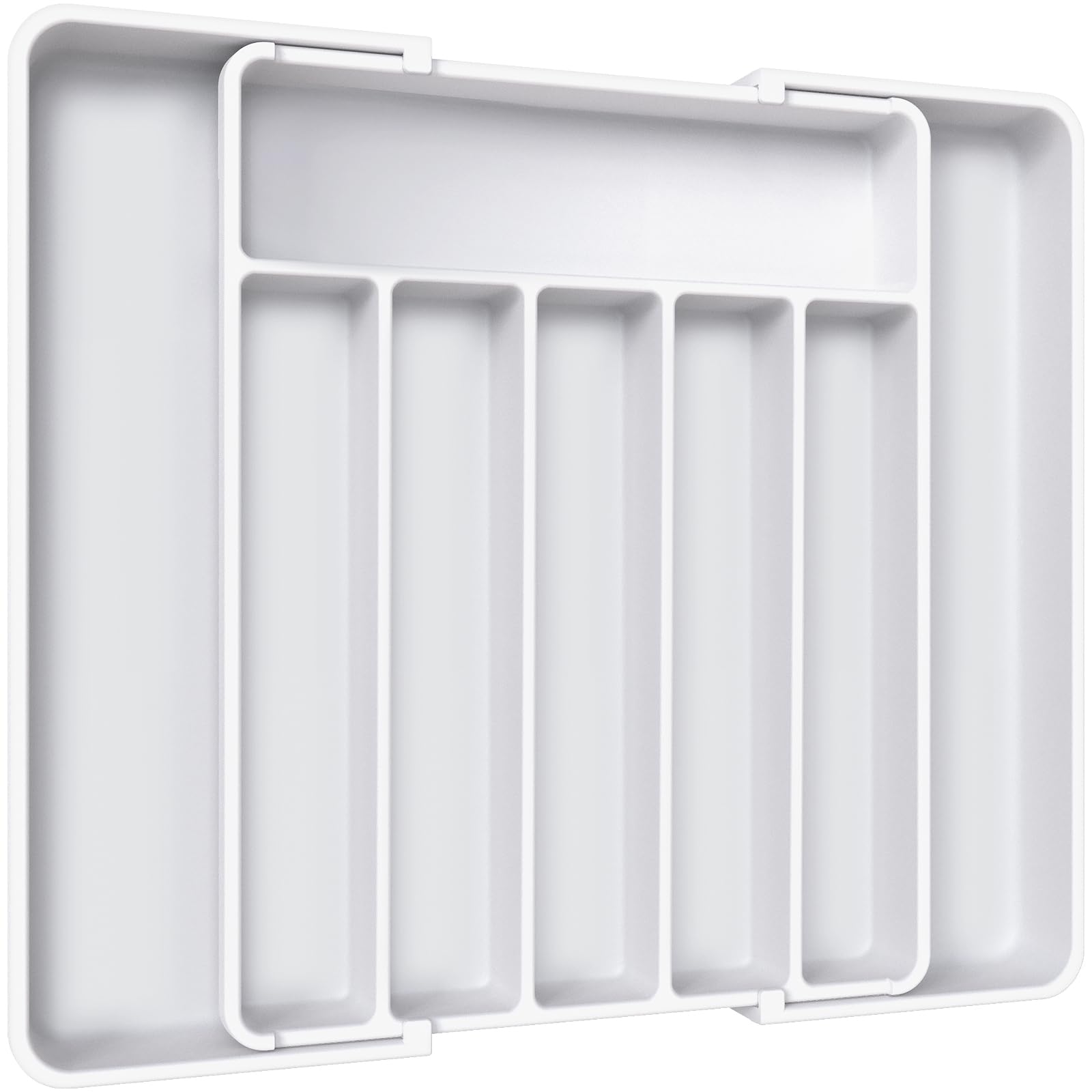 AUJEN organizador de cubiertos en cajón ajustable para ordenar cubiertos.