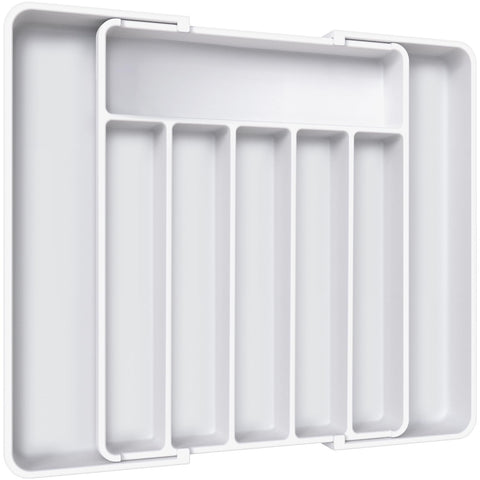AUJEN organizador de cubiertos en cajón ajustable para ordenar cubiertos.