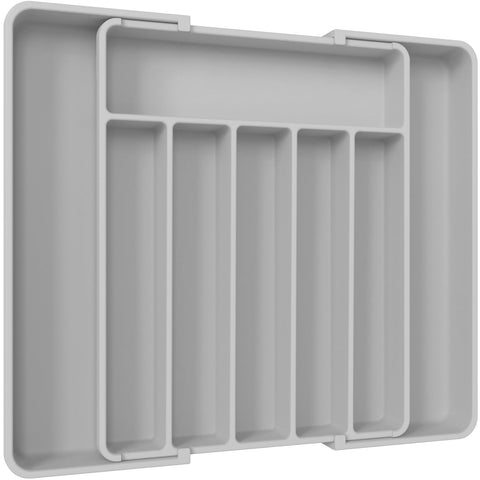 Organizador de cubiertos Aujen en cajón expandible para acceso rápido y orden en la cocina.
